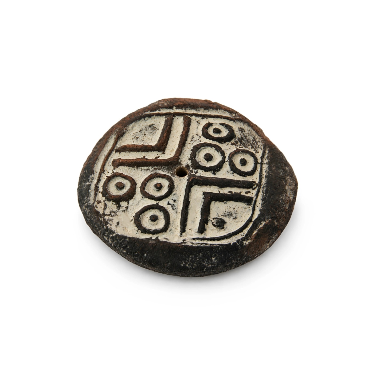 Canarian Pintadera Ceramic Incense Holder 01