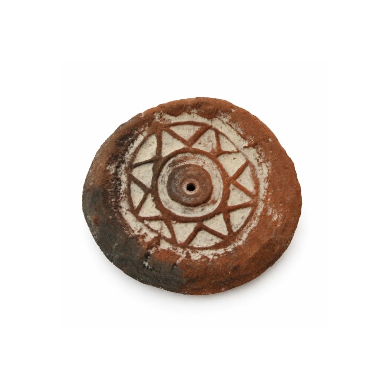 Canarian Sun Pintadera Ceramic Incense Holder 02