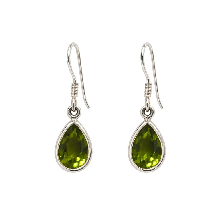 Pendientes de Olivina en Plata 925